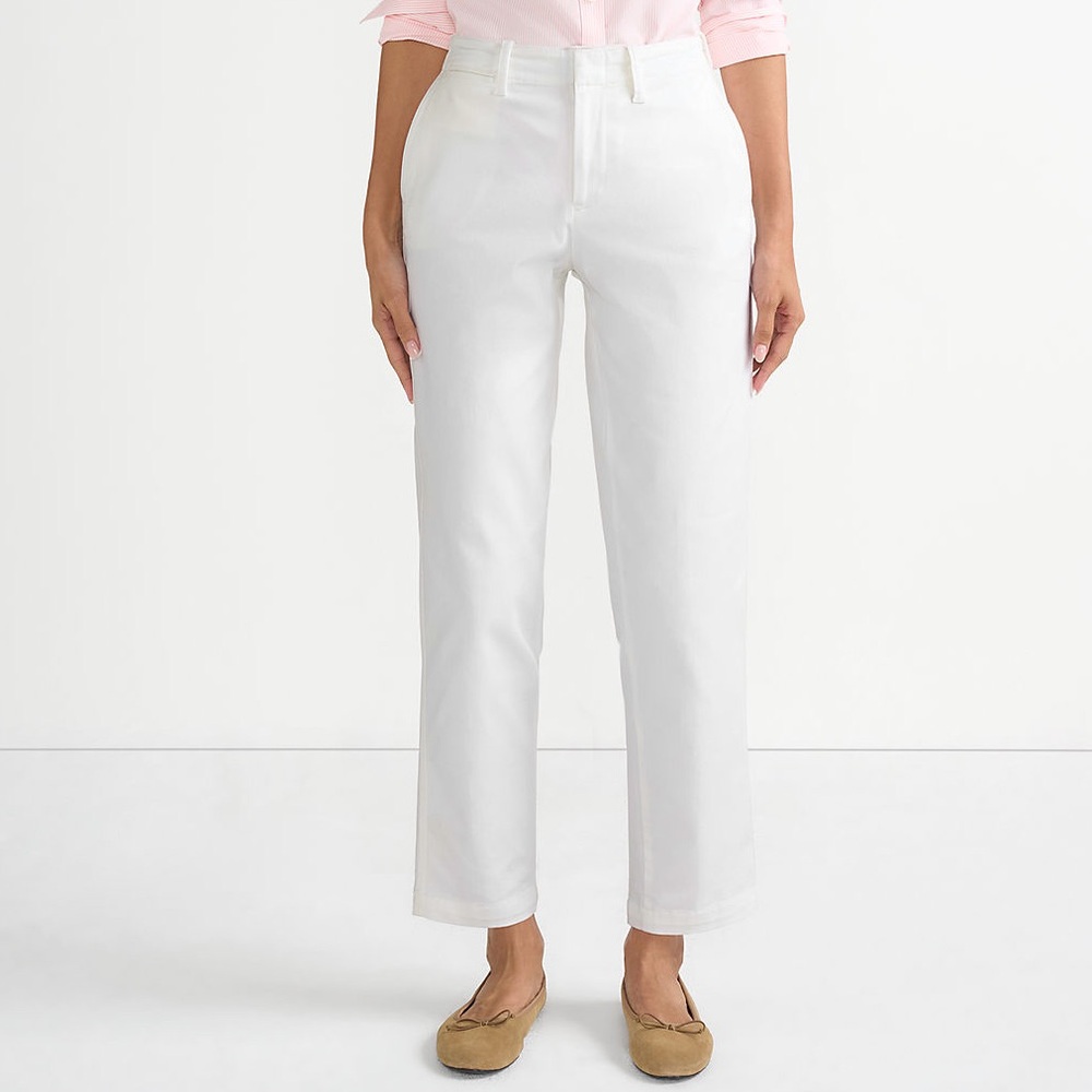 NWT Lands’ End Women's Mid Rise Classic Straight Leg Chino Ankle Pants, Size 10